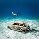 Woman snorkeling in Musa Isla Mujeres