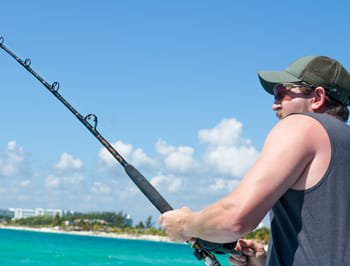 Man Fishing on Boat